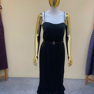Macy's Black Midi Dress with Belt